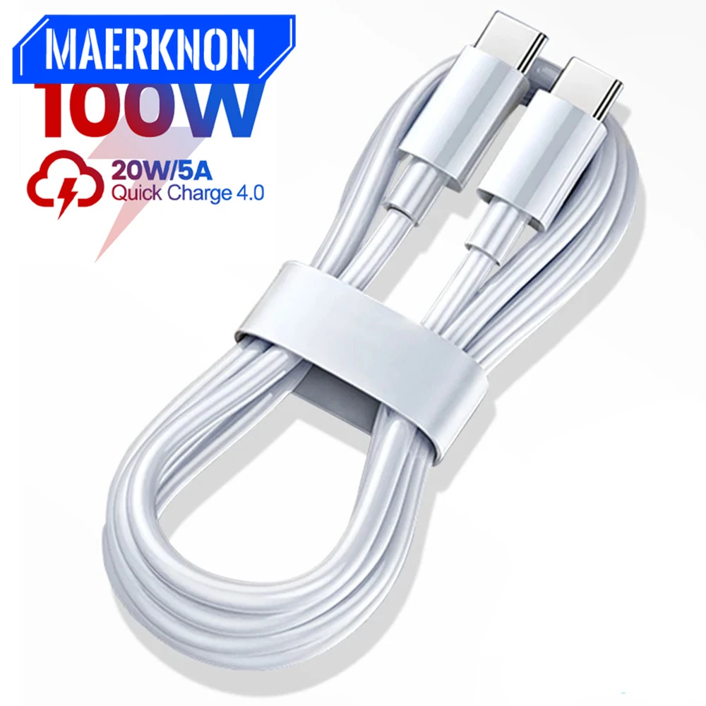 

100W USB C to USB Type-C Cable PD Fast Charge Data Cable For Huawei P30 Samsung Xiaomi Phone Data Line Quick Charge Accessories
