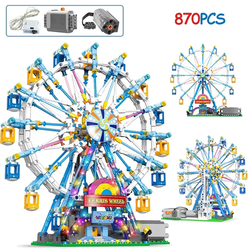 XINGBAO XB-18023 Kids City Friends Ferris Wheel Building Blocks Electric Bricks with Light Toys for Children Gifts Sets 870PCS |
