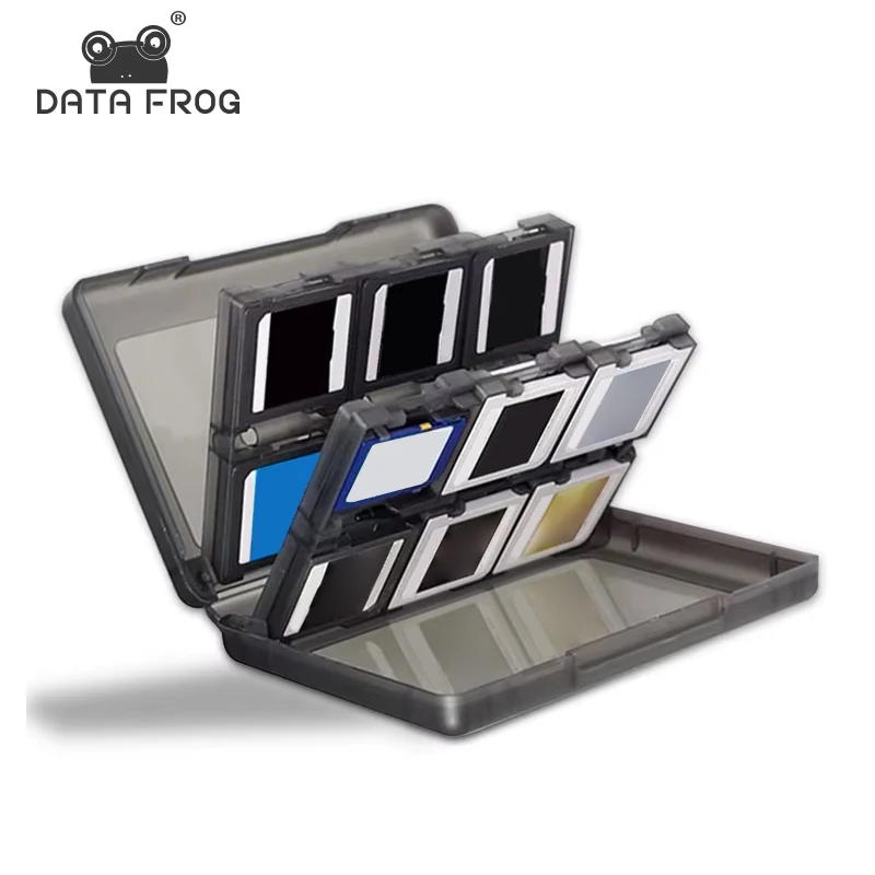DATA FROG 3DS/DS 시리즈용 28-in-1 게임 카드 케이스, SD/TF 및 스타일러스 슬롯이 있는 휴대용 PP 박스