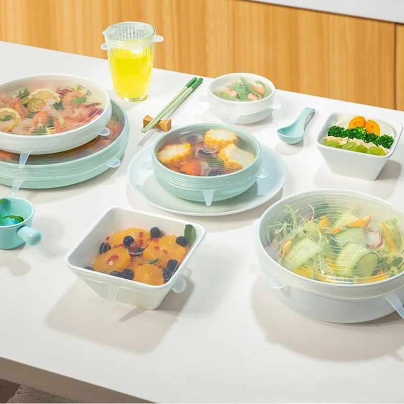 3pcs Reusable silicon stretch lids universal lid Silicone food wrap bowl pot lid silicone cover pan cooking food fresh cover silicone covers bowl cover silicone pot lid