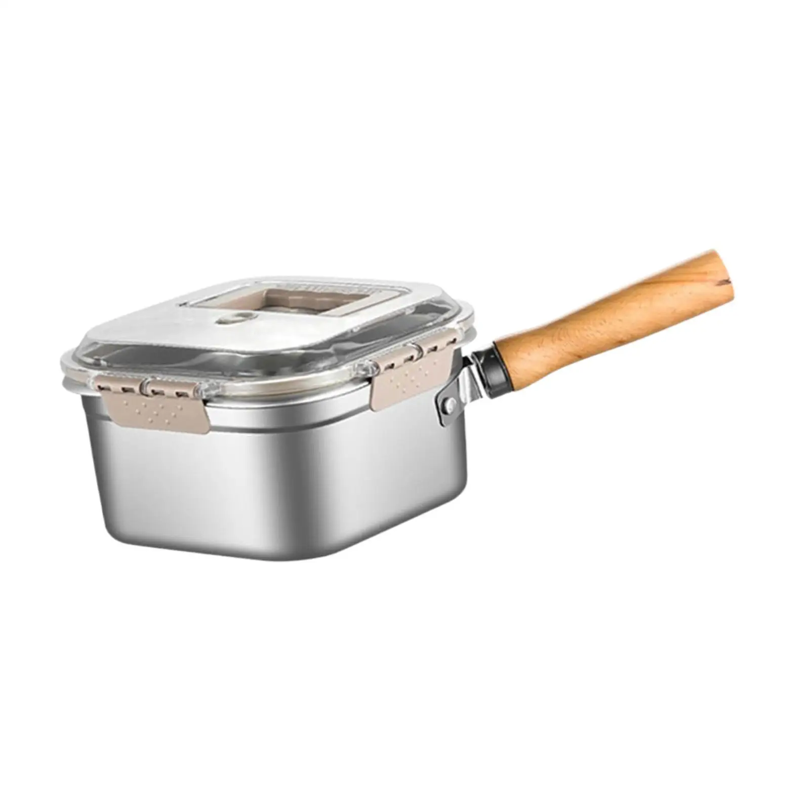 Small Deep Fryer Pot Wood Handle Home Kitchen Easy to Clean Frying Basket for Small Deep Fryer Pot Wood Handle Home Kitchen Easy to Clean Frying Basket for
