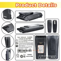10PCS 2200mAh PMNN4252AR Replacement Li-ion Battery For Motorola CP040, CP140, CP160, CP180, CP150, CP200, DP1400 Two Way Radio 2