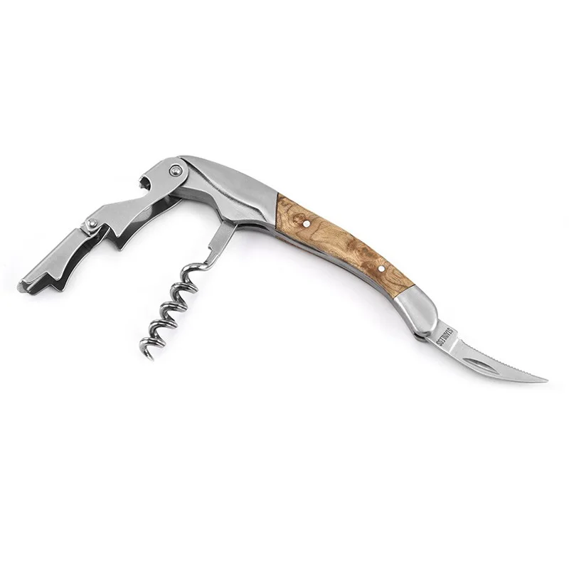 100 Teile/los Professionelle Rotwein Opener Holzgriff Multifunktions Tragbare Schraube Korkenzieher Küche Werkzeuge Wein Bier Flasche Opener – Detail 7