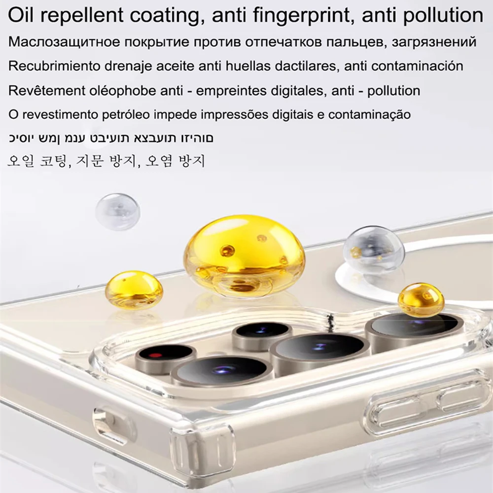 Enhanced Magnetic Clear Acrylic & Silicone Cover for Magsafe-Compatible Devices