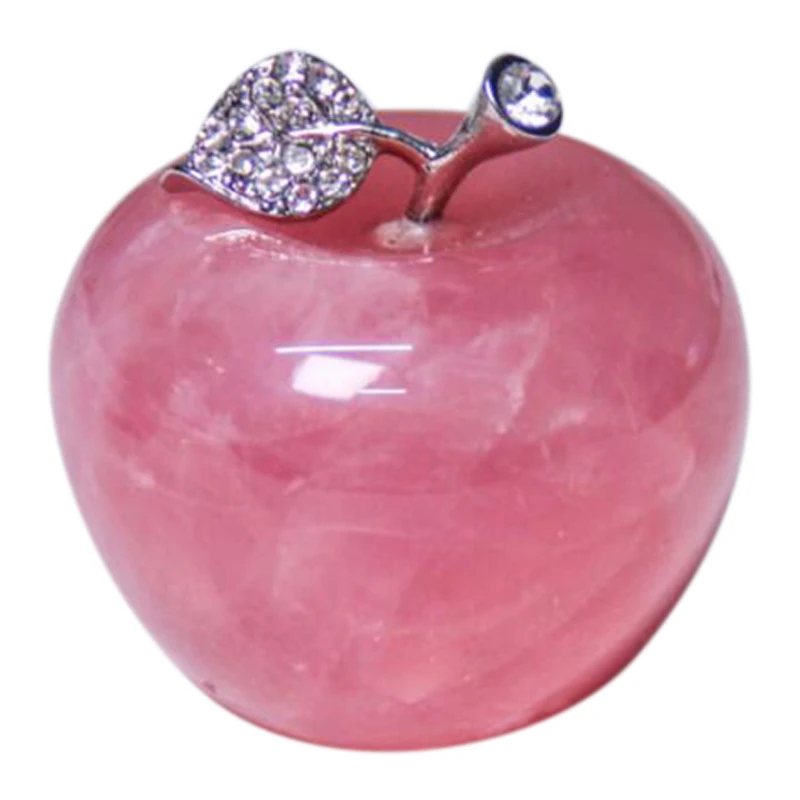 

1Pcs Natural Rose Quartz Pink Apple For Couple Decorations Home Decoration Study Room Decoration DIY Gift