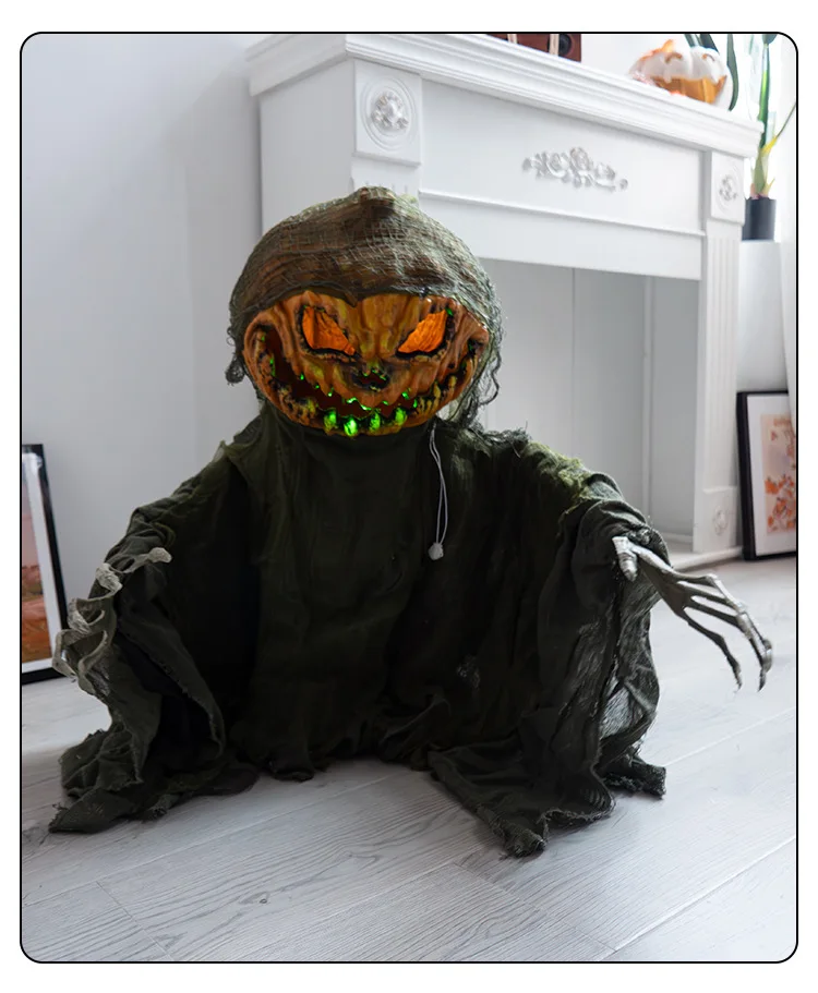 Sound activated Halloween pumpkin prop