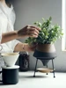 European Ceramic Flower Pot Decoration Metal Stand Abstract Irregular Vase Succulent Plant Flower Pot Modern Home Decoration New 2