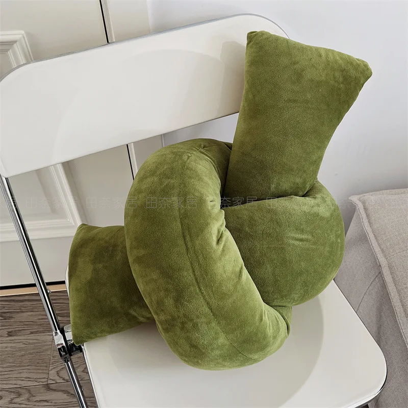 MOMO Ins Scandinavian Twisted Knot Pillow Shaped Knot Waist Pillow Soft Sofa Cushion Sleeping Pillow Bedside Bolster Pillow 6
