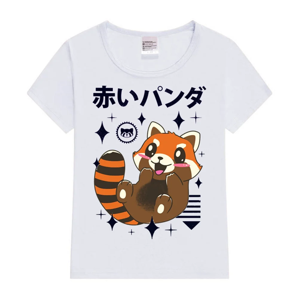 Kawaii Red Panda Kids T-Shirt Summer Printed Short Sleeve O-Neck Fashion Children T-Shirt For Boys Tee Shirt Girls Tops Clothes 4