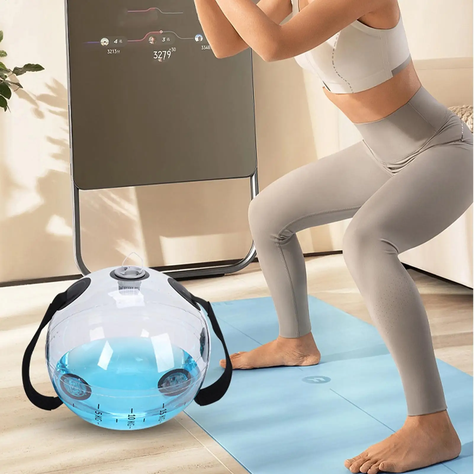 Workout Aqua Bags Adjustable Water Training Bag 15kg Adjustable Inflatable Water Power Bags for Fitness Body Building Aqua Ball