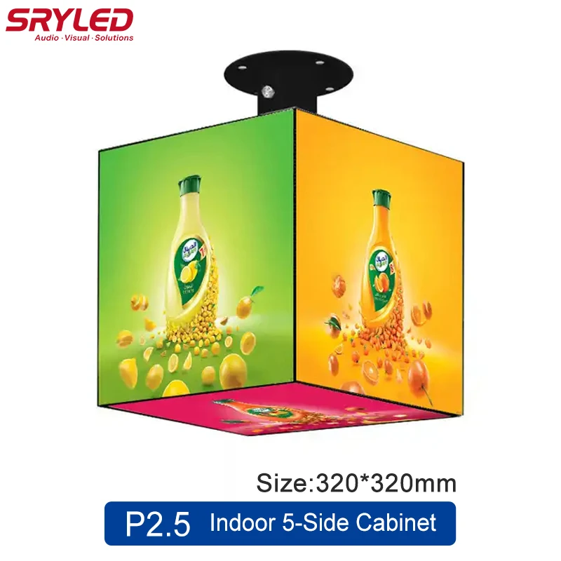 

SRYLED LED Magic Cube Display Screen Indoor 5-faces P2.5 P3.91 Customized WIFI HD Advertising Shopping Mall LED Video Wall