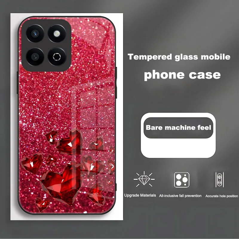 Enhanced Tempered Glass Hard PC Back Case with TPU Bumper