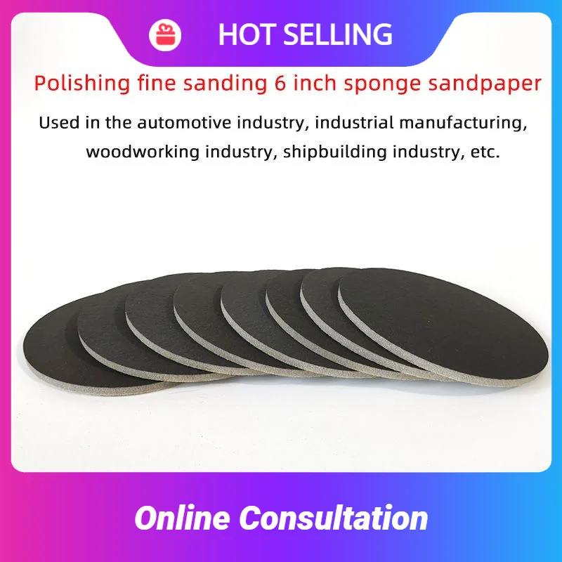 

Automotive Sander 6 Inch Sponge Sandpaper For Polishing Tools 150mm Grinding Disc Flocking Self-adhesive Car Putty Sanding Paper