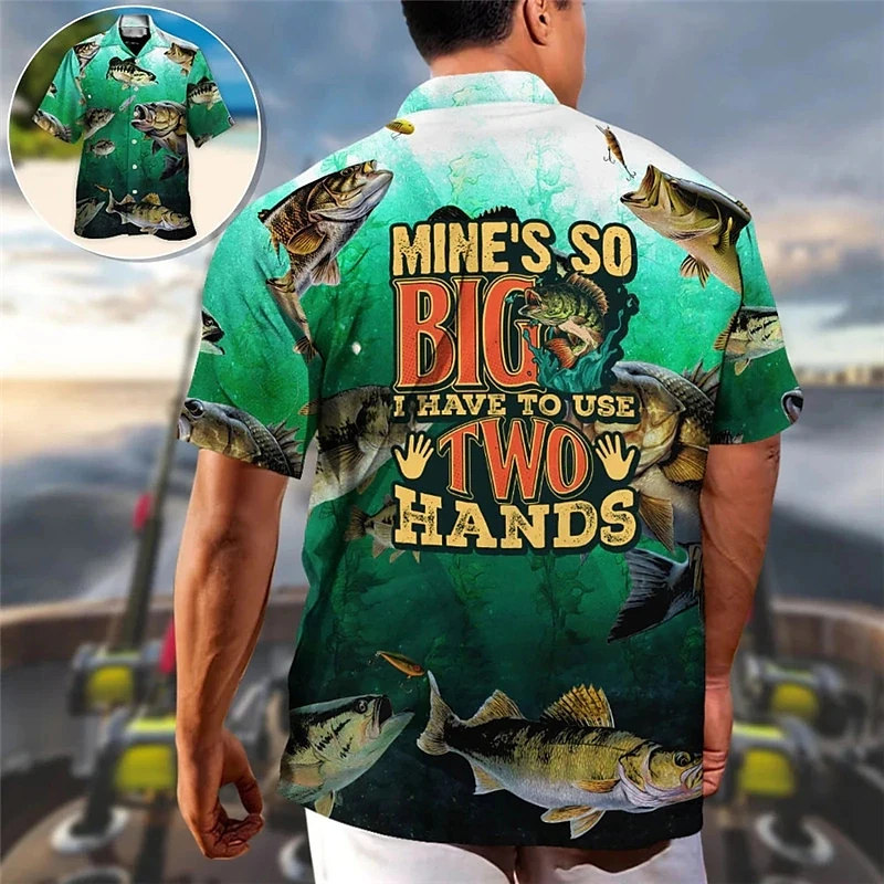 2023 New Summer Men's Shirt Fishing 3D Printing Pattern Short Sleeve  Fashion Street Fun Cool T-shirt Men's Shirt Top - AliExpress