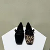 2024 New Fashion Women's Flat Shoes Round Toe Leopard Print Casual Shoes Ladies Breathable Slip-on Outdoor Soft Mary Jane Shoes 3