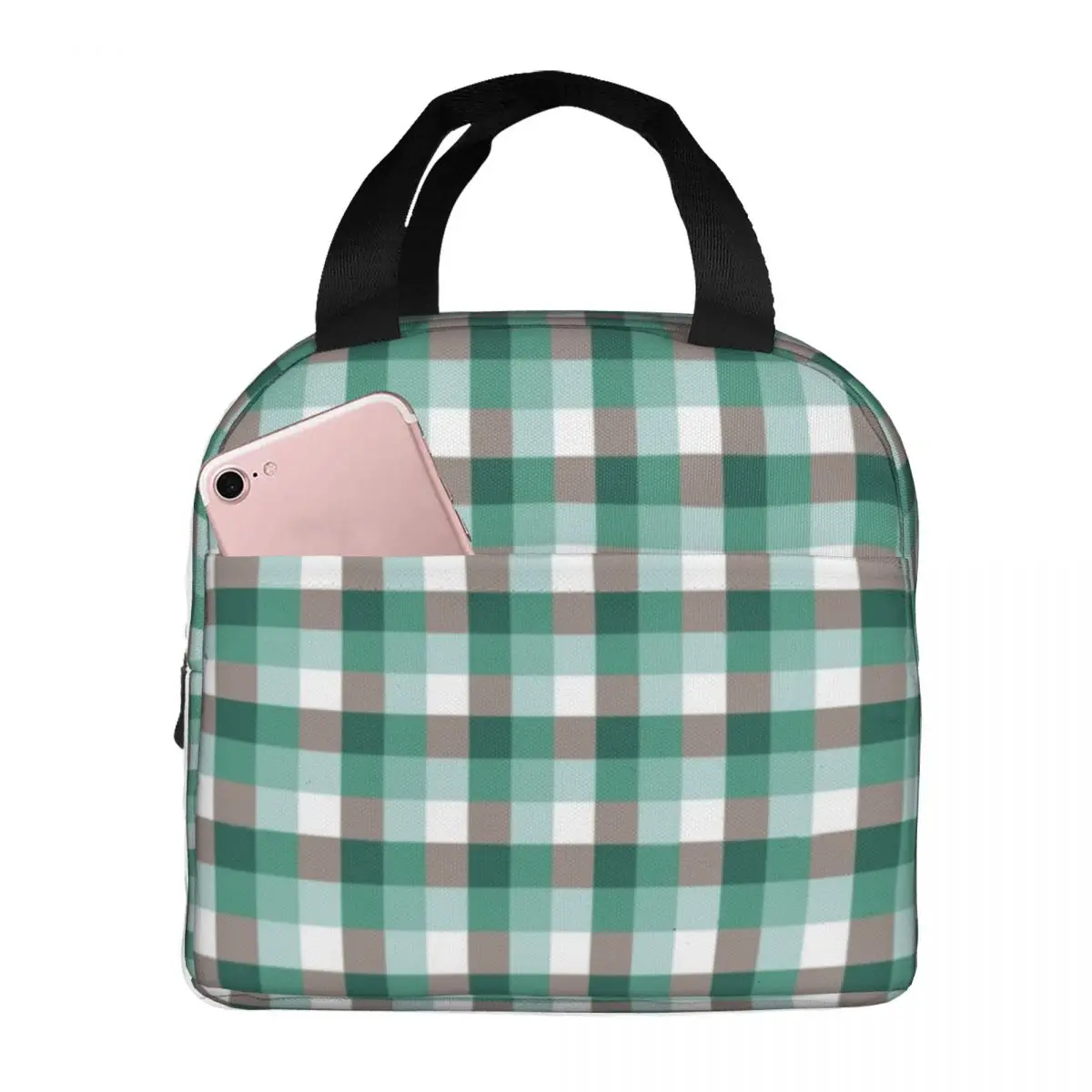 

Mint And Chocolate Thermal Insulated Lunch Bags Reusable Food Handbags cooler Tote Lunch Box Office Teacher
