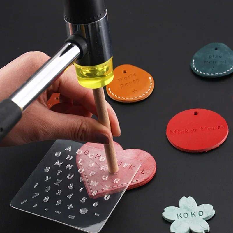 1set Leather Printing Stamping Tool, Leather Lettering Punch Translucent Leather Goods Printing Tool Movable Type Copper Mold