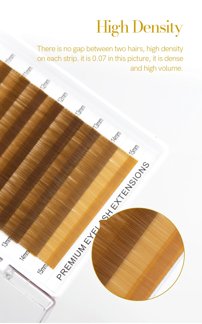 H&L SINCE 1990  High Quality Eyebrow Extensions False Eyebrow 12 Lines Per Tray No Curl Eyelash . 4 Color Dark Brown Light Brown