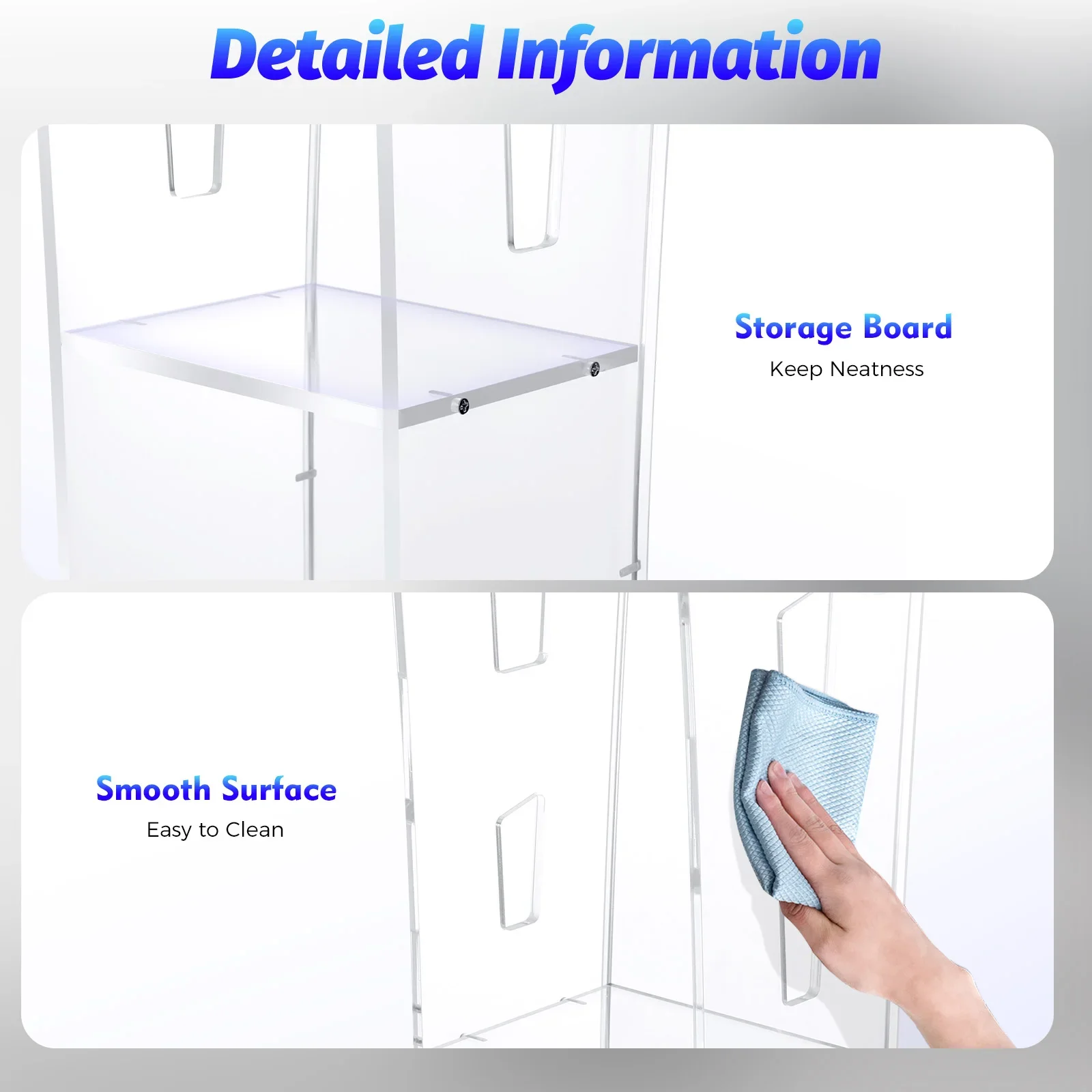 Transparent Acrylic Podium, Durable, Anti-Shatter, Rounded Corners, Sloped Top, Storage Board, Easy Assembly, Eco-Friendly 4