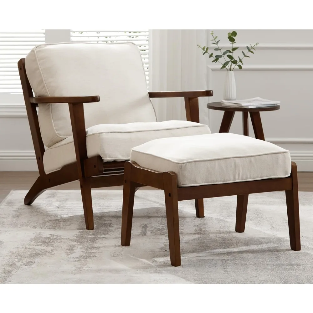 RBXC Mid-Century Modern Accent Chair with Ottoman - view 1