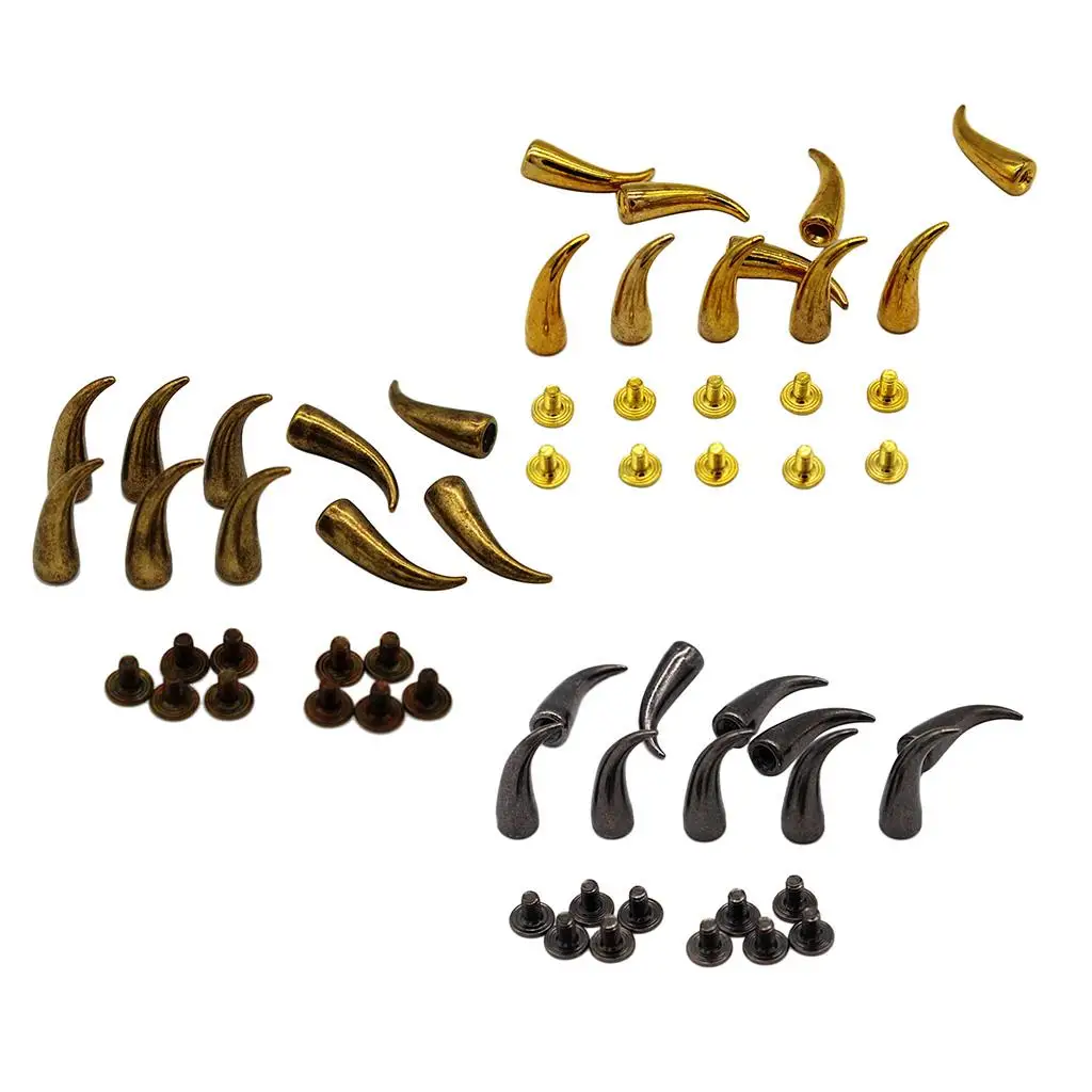 Set of 10 Bending Cone Rivets Fasteners Studs Rivets Sewing Leather craft Bag Jeans