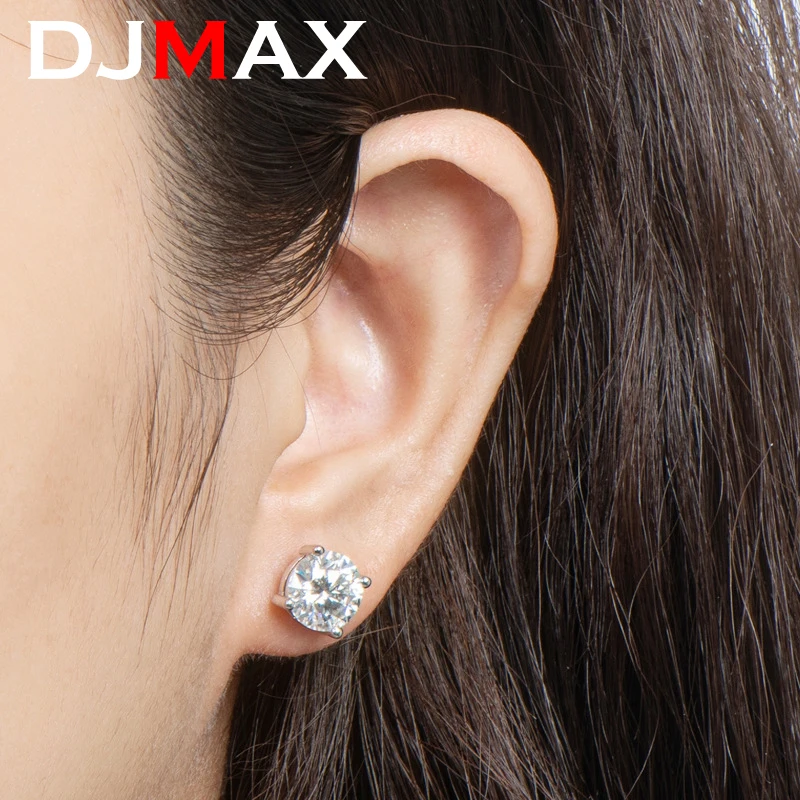 DJMAX012ctMoissaniteEarringStudsforWomenTopQualityOriginal
