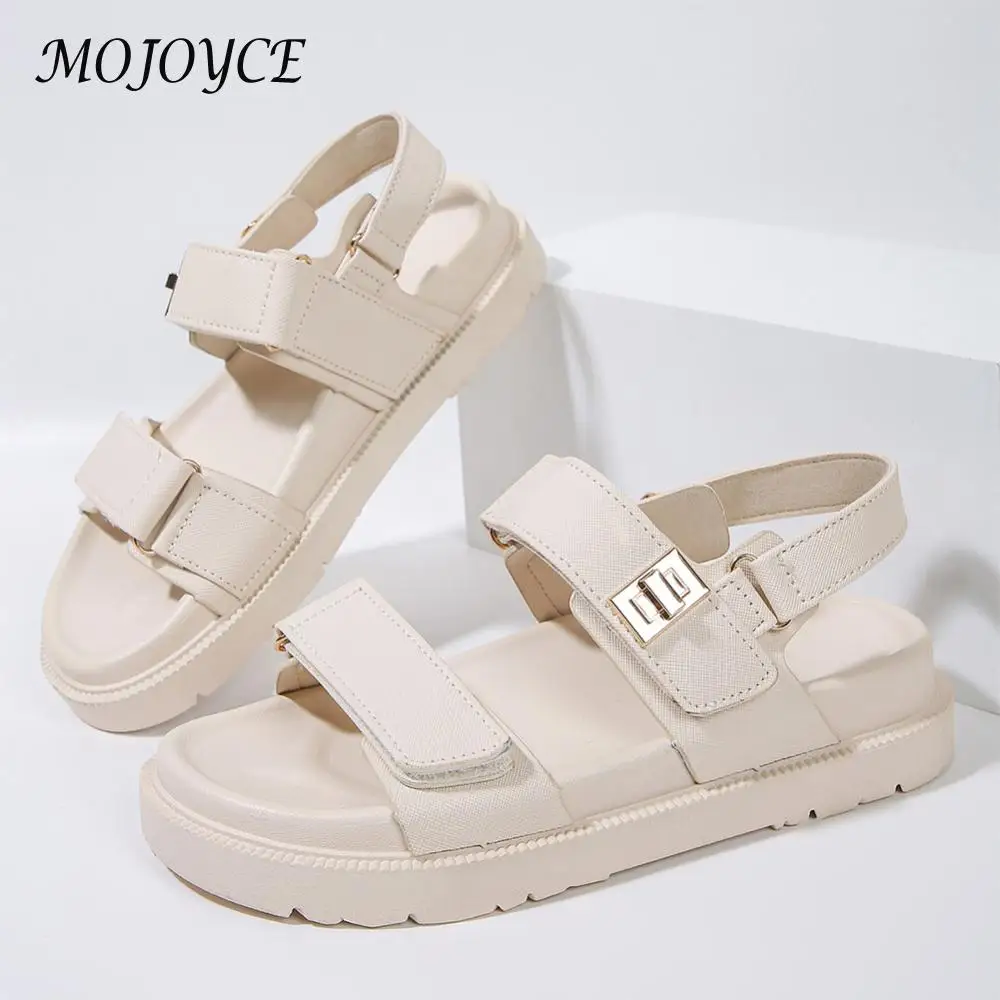 Women's Vegan Leather Open Toe Sandals with Adjustable Strap main image 1