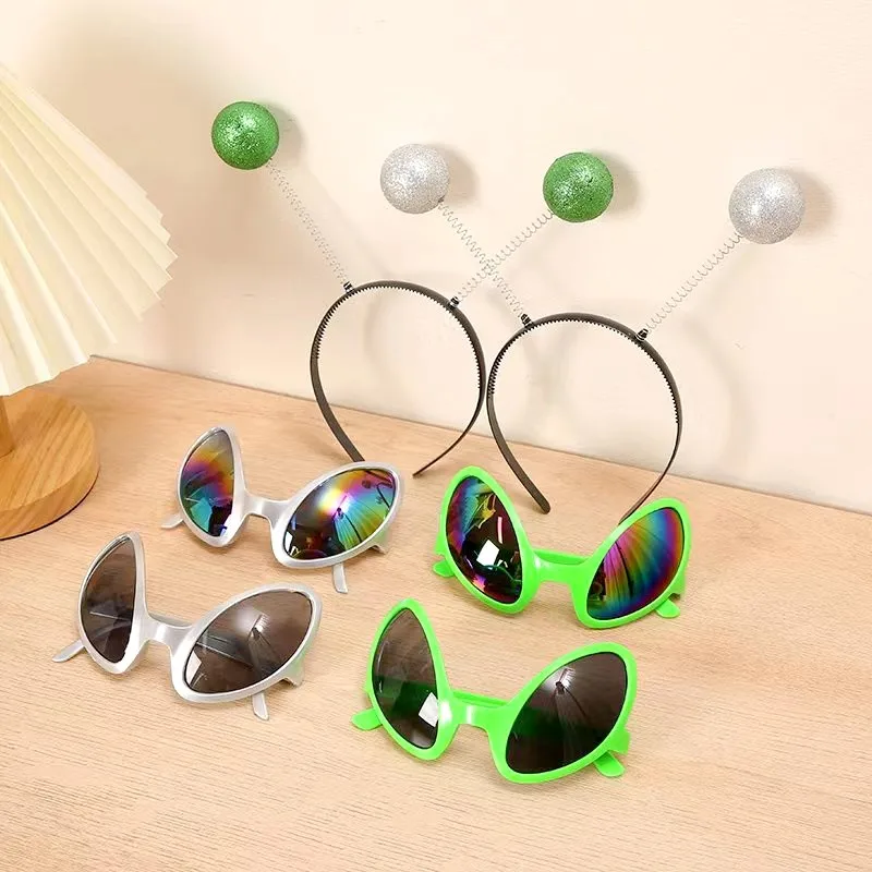 Gafas de sol divertidas de Alien para fiesta, lentes con temática espacial,  inspiradas en Alien, arcoíris, suministros para fiestas - AliExpress