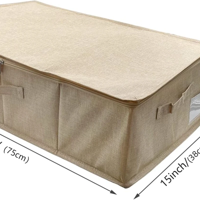 Under Bed Storage Bags, Foldable Underbed Storage Container for Organizing Clothes Blankets Pillows Toys, 1pc
