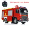 1/14 4x2 RC Fire Vehicles Radio Control Fire Fighting Truck 2-speed Transmission Painted Finished Light Sound Cars for Adults 1