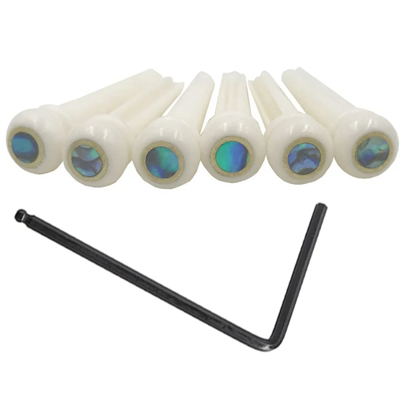 

Штифты с мостовым стержнем для гитары с углом наклона 5,3 мм, длинный гаечный ключ с регулировкой в виде абалонной точки и стержня для гитарной фермы (5 мм)