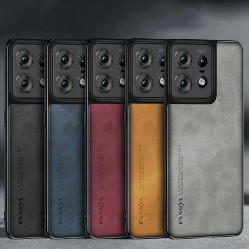 Luxury Plain Leather Shockproof Protective Case - Matte Silicone Cover and Bumper