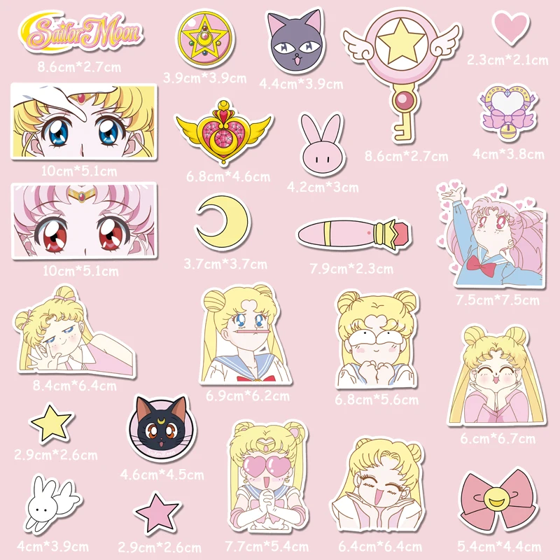Cartoon Sailor Moon 18pcs Anime Stickers Kawaii DIY Luggage Water Bottle  Phone Computer IPad Case Waterproof Sticker _ - AliExpress Mobile