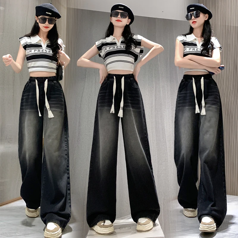 High-Elastic Waist Plus Size Jeans for Women – 2024 Autumn New Arrival, Full-Length Black Casual Denim Pants 2