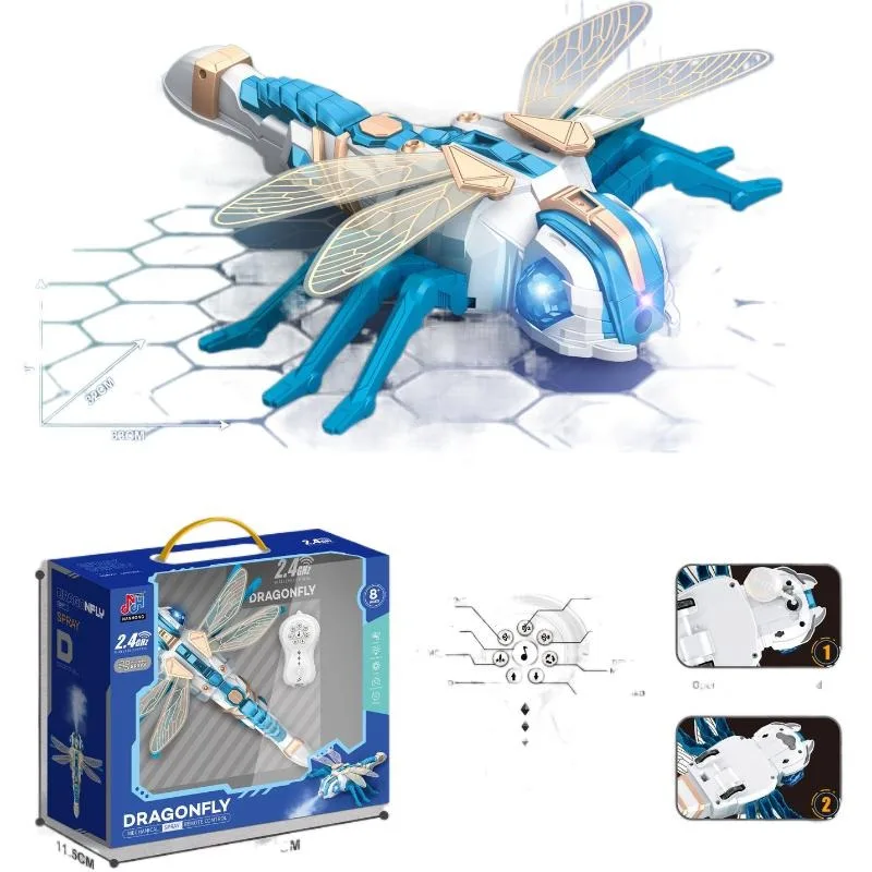 Interest Cultivation Wireless Remote Control spray Bee Spider Toy Dragonfly Octopus Insect Children's Toy Gift Plastic Material 6