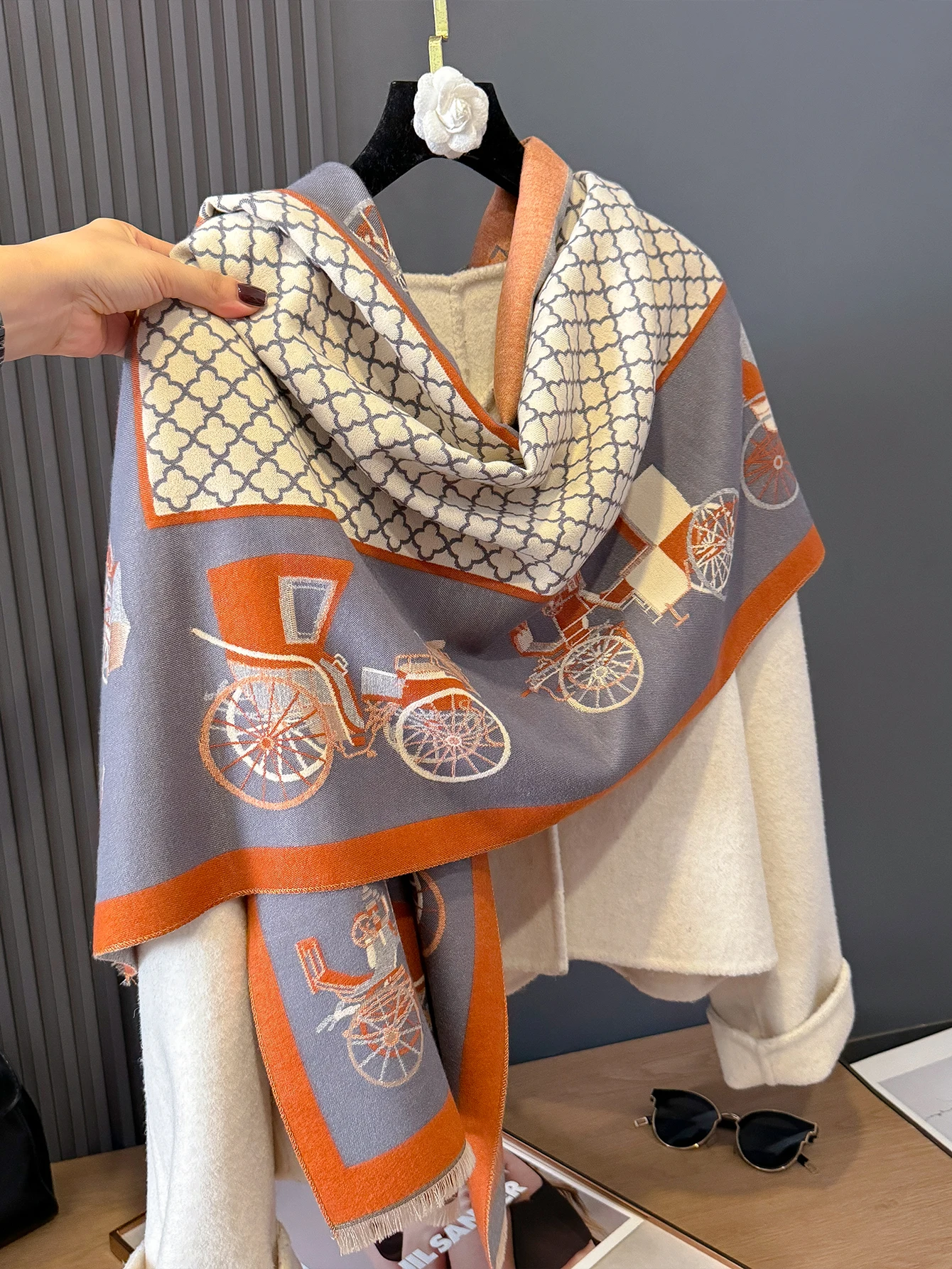 2024 Poncho Echarpe Pashmina Cashmere Scarf for Women Thick Warm Winter Blanket Brand Female Luxury Quality Shawl Wrap Bufanda