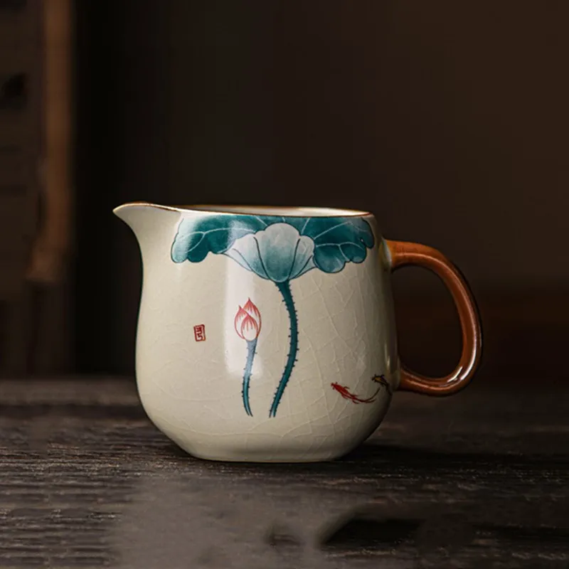 Exquisite Ceramics Fair Cup Tea Set Accessories Raw Ore Five-color Tea Separator Handmade Anti-hot Teacup Chinese Tea Infuser