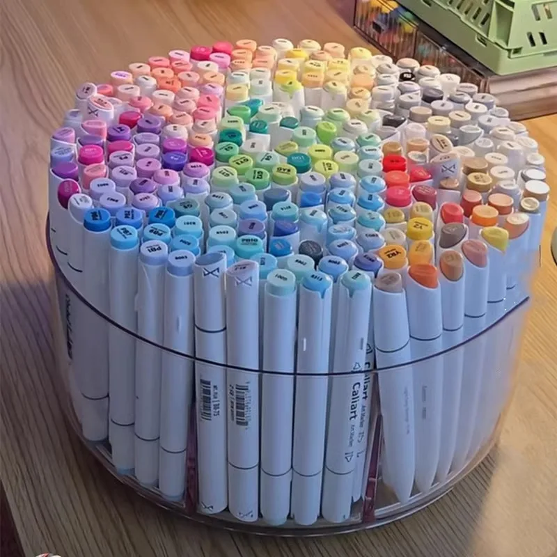 Rotation Marker Pen Storage Box Pen Holder Acrylic Stationery Storage Rack  Dormitory Desktop Pencil Pen Organization