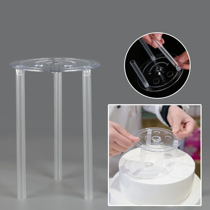 4/6/8/10/12inch Multi-layer Cake Piling Bracket Support Frame Practical Cake Stands with Straw Round Dessert Making Decor Tools