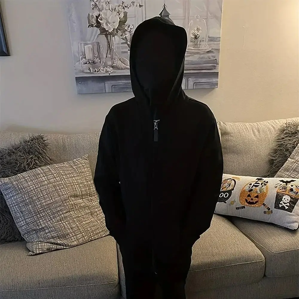 2 stücke Neue Schwarz Cosplay Volle Maske Dünne Erwachsene Kinder Haube Cosplay Prop Halloween Kostüme Atmungsaktive Cosplay Kopf Abdeckung – Detail 12