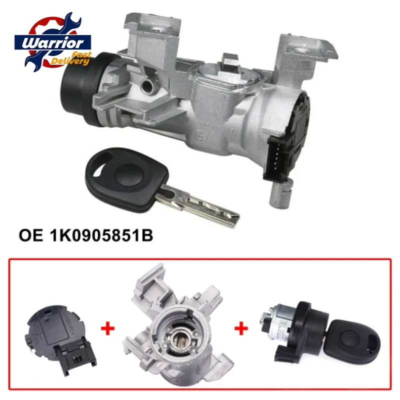 1K0905851B Ignition Starter Switch Steering Lock for Audi A3 TT R8 for VW Golf Jetta EOS Rabbit Tiguan MK5 MK6