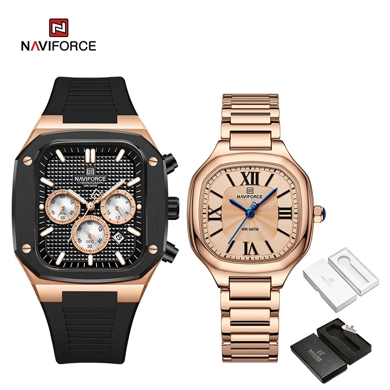 NAVIFORCE Lover&rsquo;s Watch for Men and Women Casual Fashion Dress Wristwatch Waterproof Date Clock Couple Watch Gifts Set for Sale