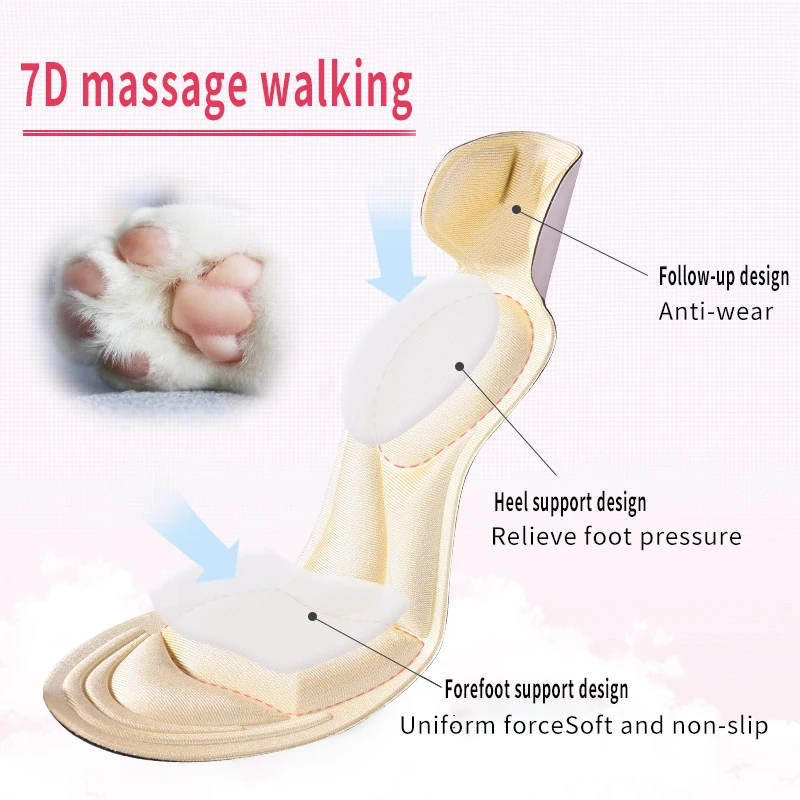 2 Pcs Memory Foam Insole Pad Inserts Heel Post Back Breathable Anti-slip for Women High Heel Shoe Arch Support Insoles memory foam insoles,shoe insoles,heel pads