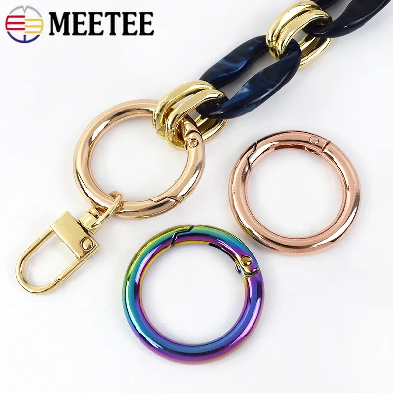 Metal Spring O Ring Buckles 5/10Pcs 16/20/25/32/38mm Metal Spring O Ring Buckles Handbag Strap Connection Snap Hook Keychain Pet Collar Snaps Clamp