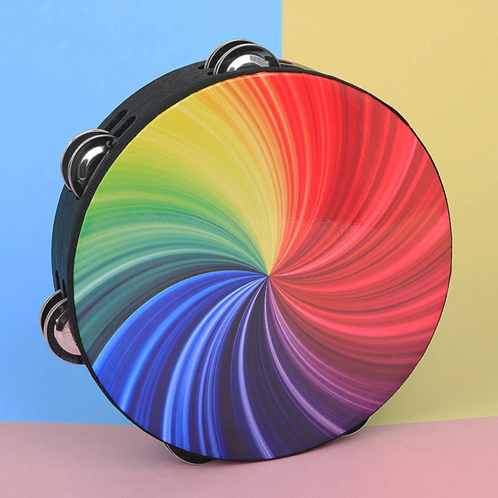 8/10 in Professional Tambourine Musical Instrument Tambourine Hand Drum Percussion Instrument for Kids Adults Church KTV Party