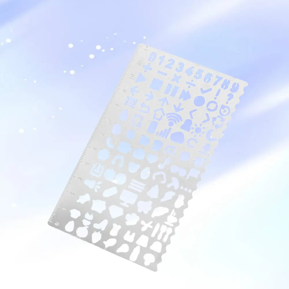 스테인레스 스틸 북마크 눈금자 드로잉 측정 눈금자 스크랩북킹 DIY 공예 학교 프로젝트용 속이 빈 스텐실 템플릿