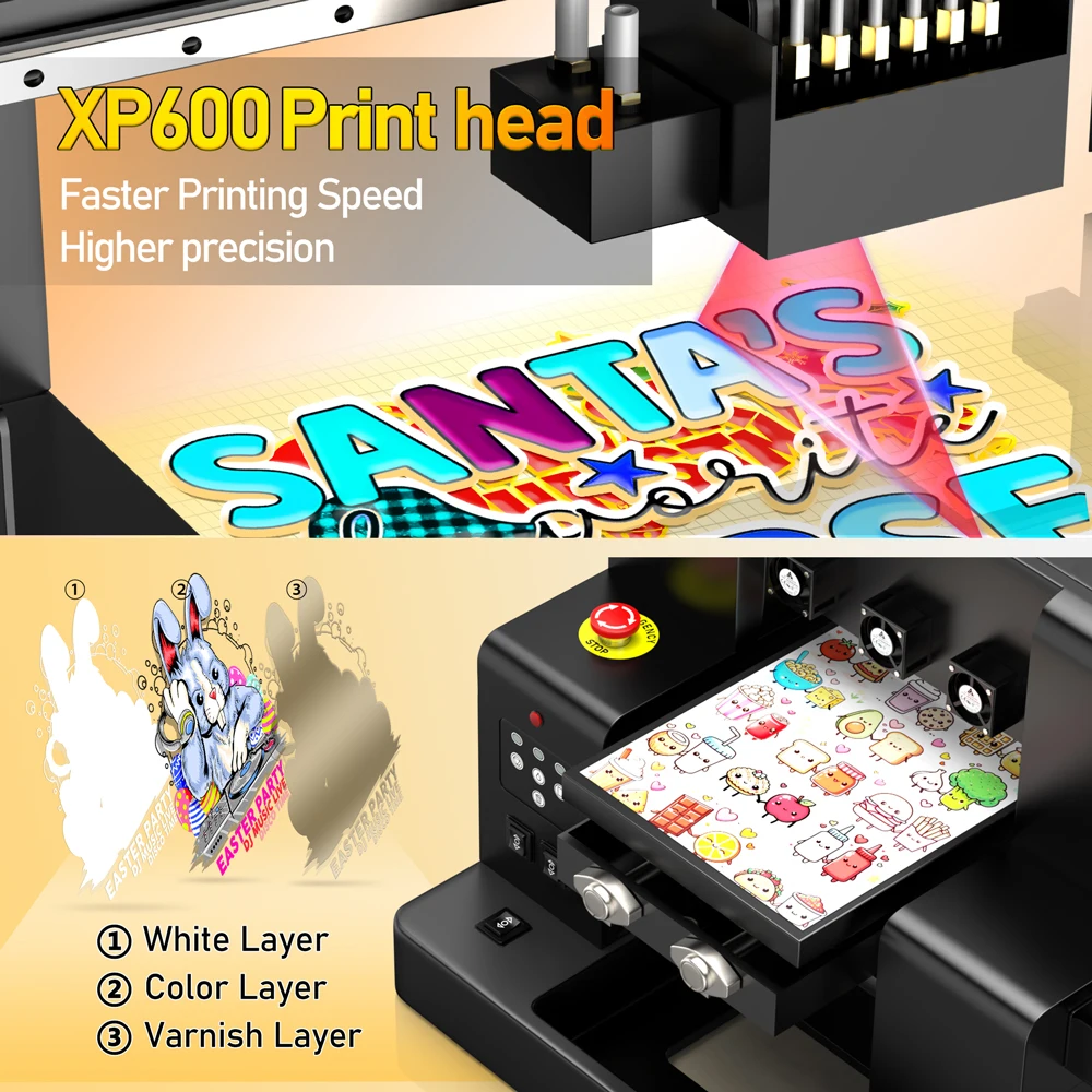 Epson XP600 A4 UV Printer with Varnish UV DTF Transfer Film Sticker Printer with Laminator for Phone Case Bottle Acrylic