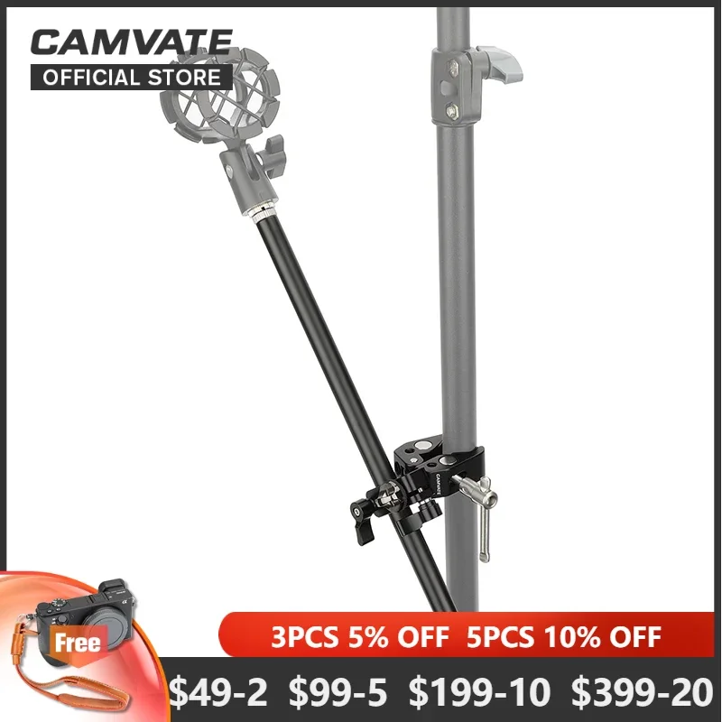 

Кронштейн-держатель для микрофона CAMVATE с зажимом снизу и адаптером для направляющей 15 мм и наружным винтом 1/4 "-20-1/4"-27 "для штатива