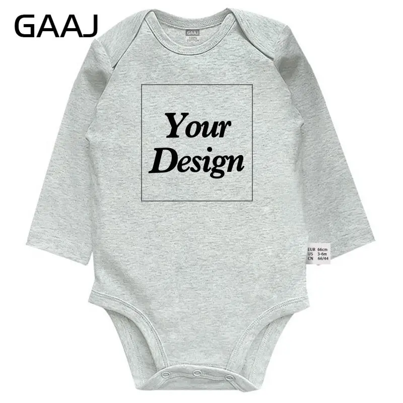 DIY YOUR PRINT Cotton Newborn Customization Bodysuit Long Sleeve Short Sleeve Jumpsuit Baby Romper Family wear