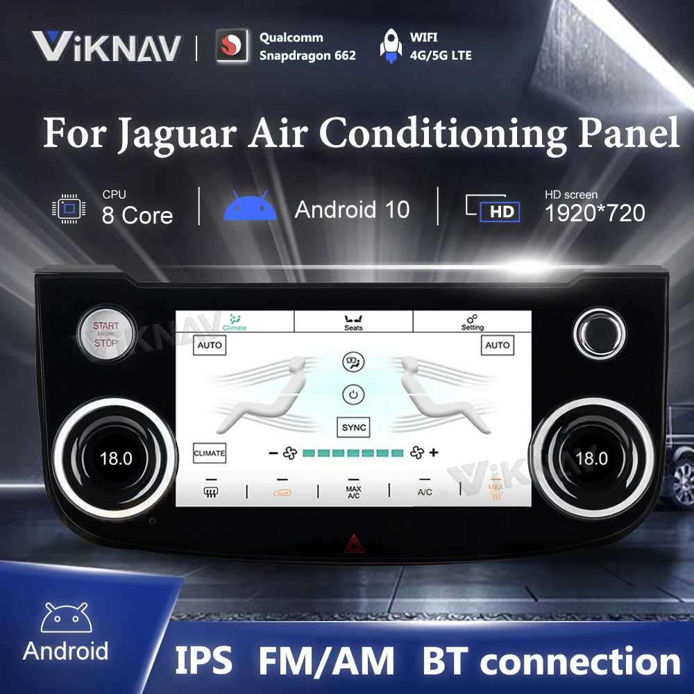 

AC Panel for Jaguar XE XF XFL 2015-2020 10inch LCD Climate Control Screen with Conditioning Temperature Control Knobs